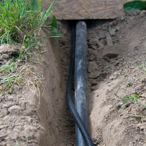 electrical in yard to seperate boxes|underground electrical wire burial.